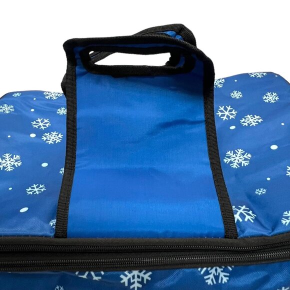 Collections Etc Blue Snowflake Expandable Insulated Food Carrier - Picture 3 of 10